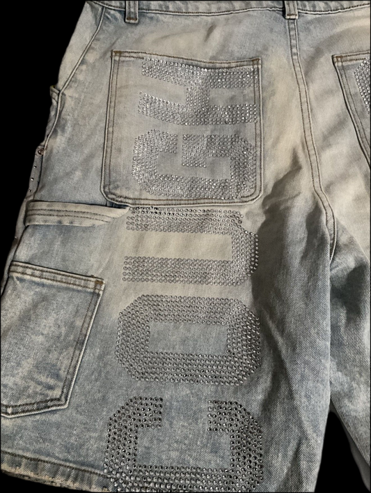 ALOCS Rhinestone Jorts